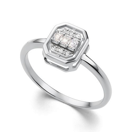 Кольцо из белого золота с бриллиантами