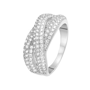 Кольцо из серебра с фианитами