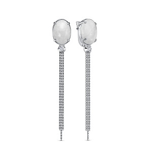 Серьги с английским замком из белого золота с бриллиантами