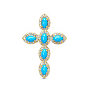 Крест декоративный из комбинированного золота с бриллиантами
