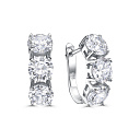 Серьги с английским замком из серебра с фианитами