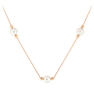 Колье из красного золота с жемчугом