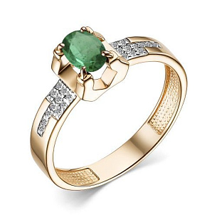 Кольцо из красного золота с бриллиантом