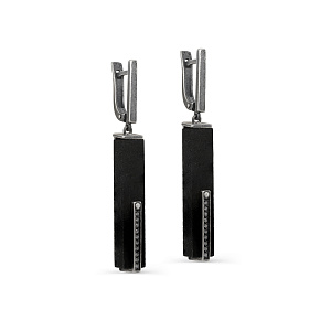 Серьги с английским замком из серебра с фианитами