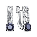 Серьги с английским замком из белого золота с бриллиантами