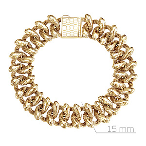 Браслет декоративный из серебра с позолотой