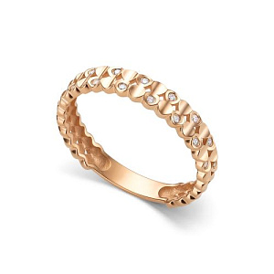 Кольцо из красного золота с бриллиантами