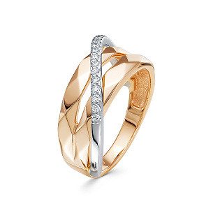 Кольцо из красного золота с бриллиантами