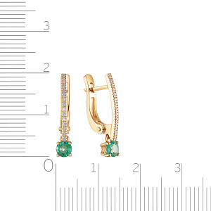 Серьги с английским замком из желтого золота