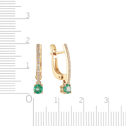 Серьги с английским замком из желтого золота