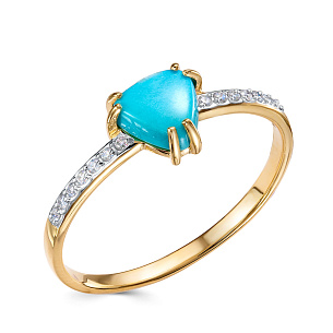 Кольцо из желтого золота с бриллиантом