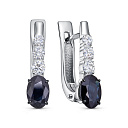 Серьги с английским замком из белого золота с бриллиантами