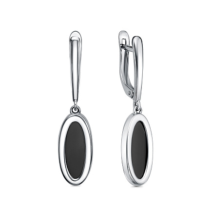 Серьги с английским замком из серебра с фианитами