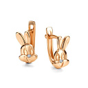 Серьги с английским замком из красного золота с бриллиантами