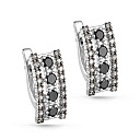 Серьги с английским замком из белого золота с бриллиантами