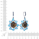 Серьги с английским замком из белого золота с сапфирами