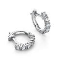 Серьги с английским замком из белого золота с бриллиантами