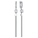 Серьги с английским замком из серебра с фианитами