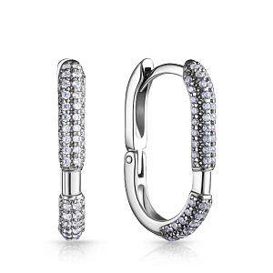 Серьги из серебра с фианитом