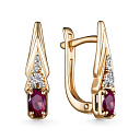 Серьги с английским замком из красного золота с бриллиантами