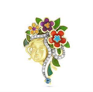 Подвеска из желтого золота с топазом