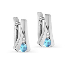 Серьги с английским замком из серебра с фианитами