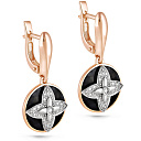 Серьги с английским замком из красного золота с бриллиантами