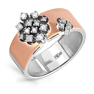 Кольцо из красного золота с бриллиантами