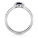 Кольцо из белого золота с бриллиантами, сапфиром