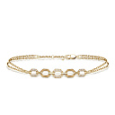 Браслет декоративный из желтого золота с бриллиантами, плетение якорное