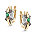 Серьги с английским замком из желтого золота с бриллиантами