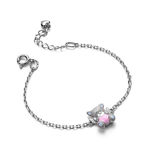 Браслет детский из серебра с фианитом