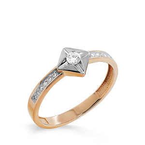 Кольцо из красного золота с бриллиантами