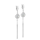 Серьги с английским замком из белого золота с бриллиантами