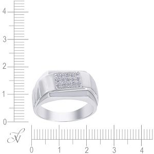 Печатка из белого золота с бриллиантами