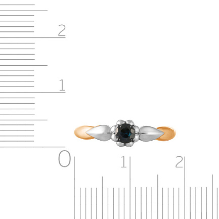 Кольцо из красного золота с сапфиром