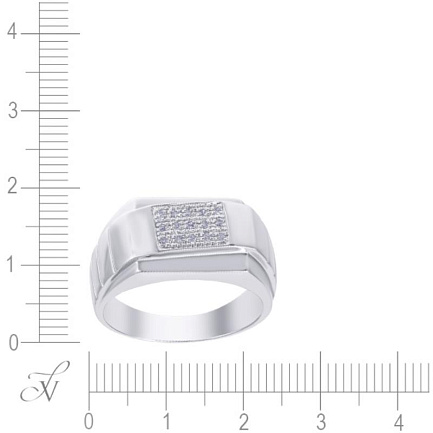 Печатка из белого золота с бриллиантами