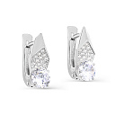 Серьги с английским замком из серебра с фианитами