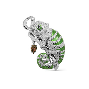 Брошь из серебра с фианитами