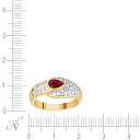 Кольцо из желтого золота с бриллиантами, рубином