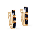 Серьги с английским замком из красного золота с сапфирами