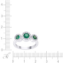 Кольцо из белого золота с бриллиантами, изумрудами