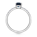 Кольцо из белого золота с бриллиантами, сапфиром