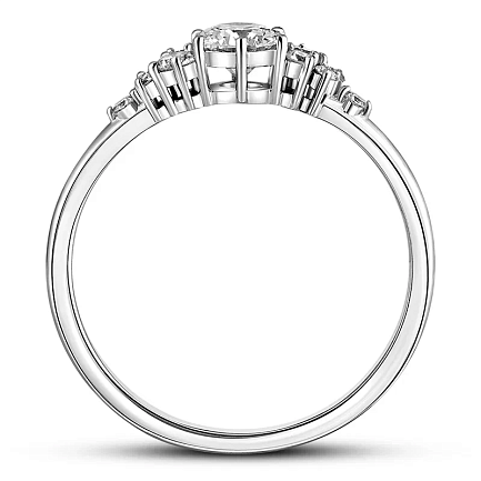 Кольцо из белого золота с бриллиантами