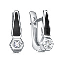 Серьги с английским замком из белого золота с бриллиантами