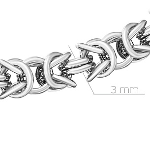 Цепь ручной работы из серебра, плетение византийское