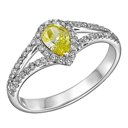 Кольцо из белого золота с бриллиантами