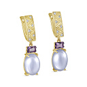 Серьги с английским замком из желтого золота с бриллиантами