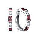 Серьги с английским замком из белого золота с бриллиантами