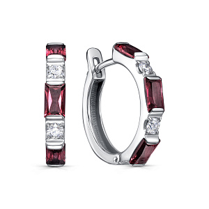 Серьги с английским замком из белого золота с бриллиантами